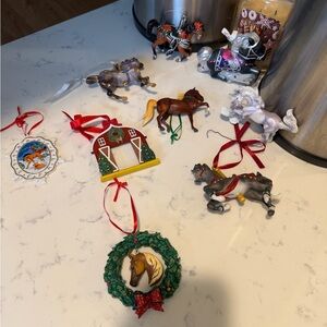 Breyer Festive Horse Ornament Collection - Red, Green, Gold set of 9
